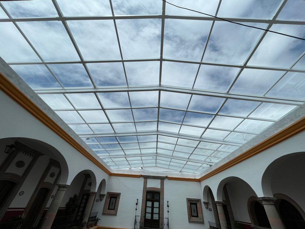 Techo corredizo de cristal templado